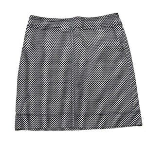 Talbots Sailboat Print Mini Pencil Skirt Navy Blue White Size 6P